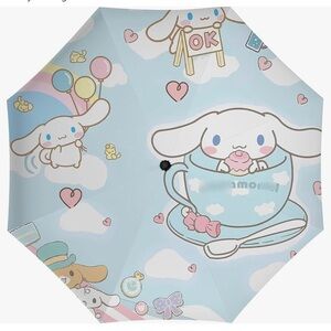 Pink white blue hello kitty cinnamon roll sun parasol umbrella rain cute bunny